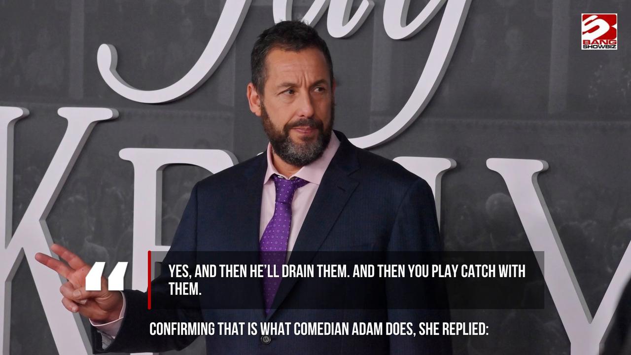 Video thumbnail for Adam Sandler's daughter reveals her father wears socks in swimming pools