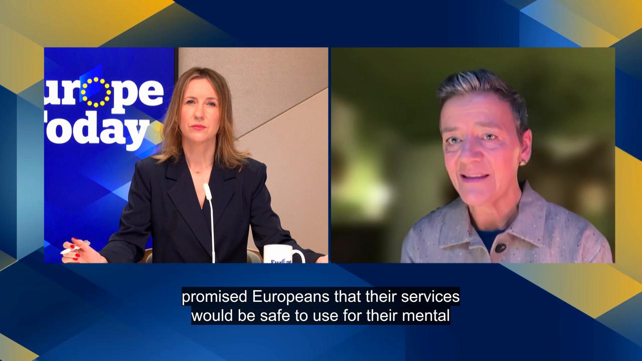 Video thumbnail for EU must ‘stand by the promises made’ on digital rules, Vestager tells Euronews