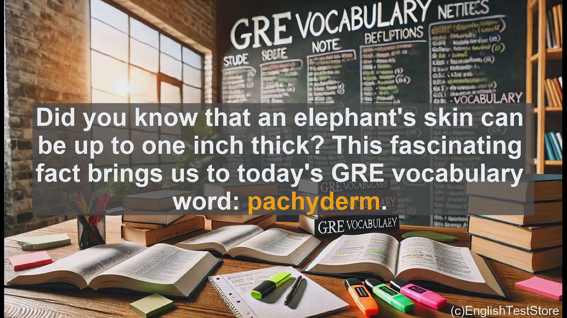 'Video thumbnail for GRE Vocabulary Lesson: Exploring the Fascinating World of Pachyderms'