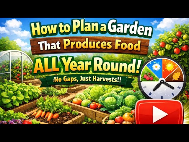 Video thumbnail for How to Plan a Garden That Produces Food ALL Year Round (No Gaps, Just Harvests!)