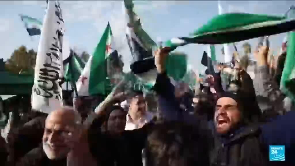 Video thumbnail for Syrians celebrate as one year anniversary of Bashar al-Assad's fall approaches