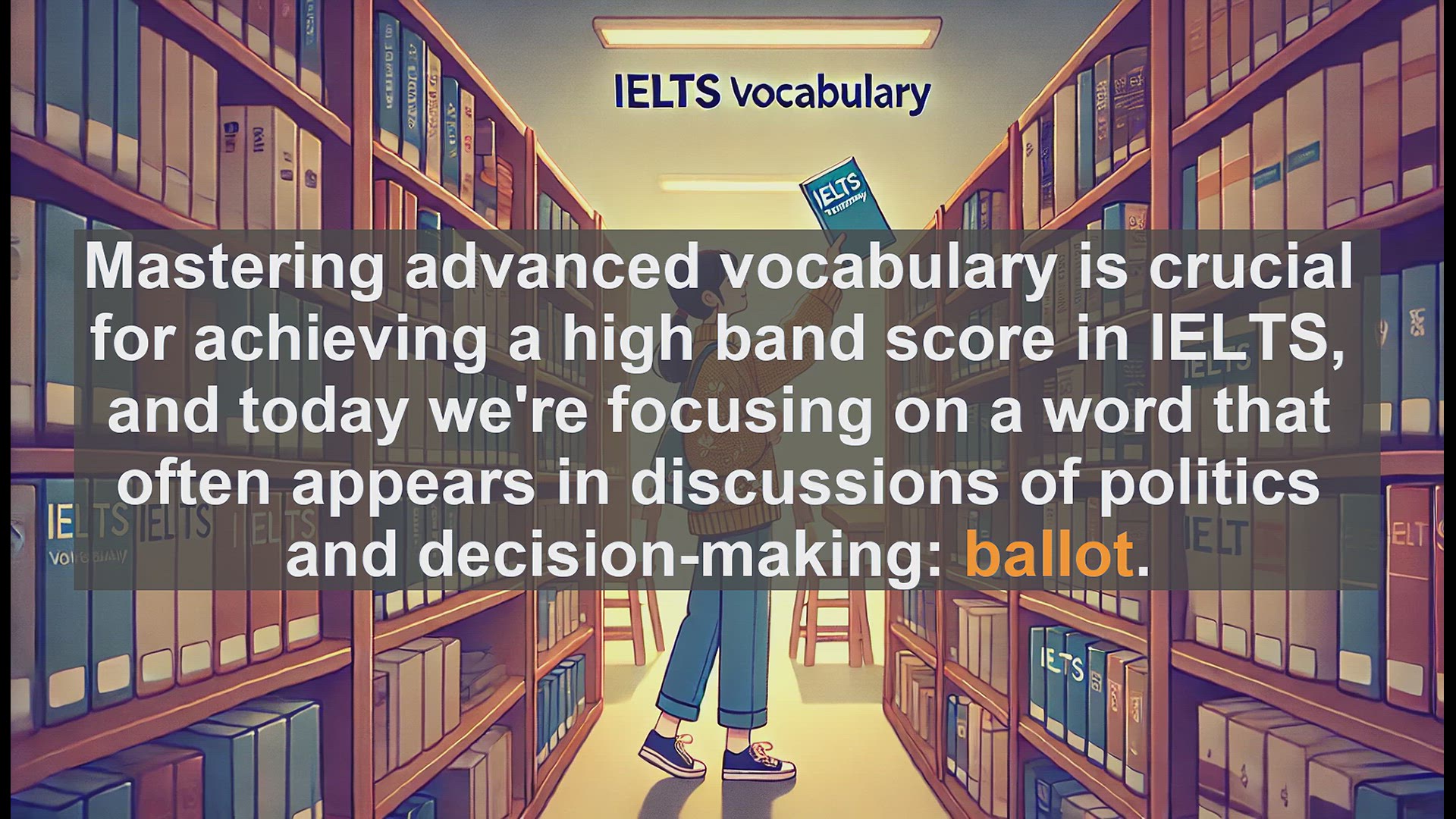 'Video thumbnail for 5000 Must Know IELTS 8.0 Vocabulary - IELTS Vocabulary: Understanding and Using 'Ballot''