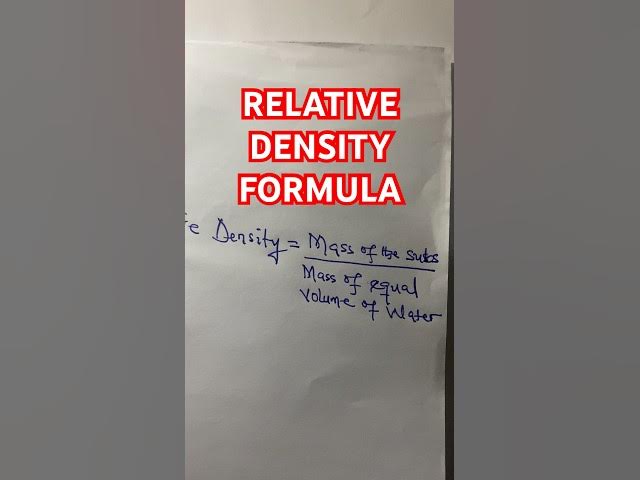 'Video thumbnail for Relative Density Formula'