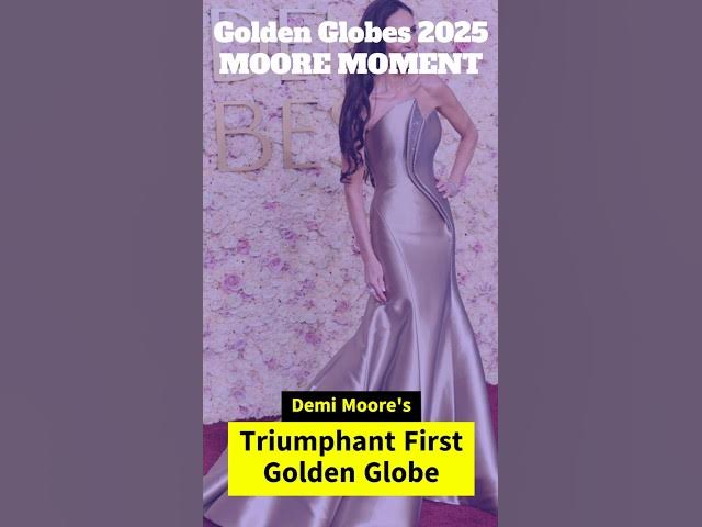 Video thumbnail for ✨ Demi Moore Wins First Golden Globe at 62 – Emotional Speech & Daughters' Celebration! 🌟