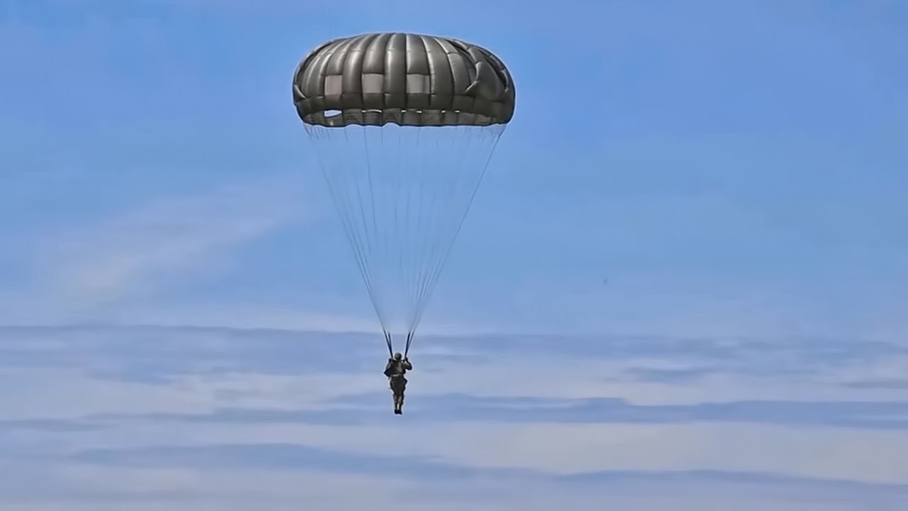 Video thumbnail for Parachute Off Blackhawk Helicopter • Army Airborne Landing