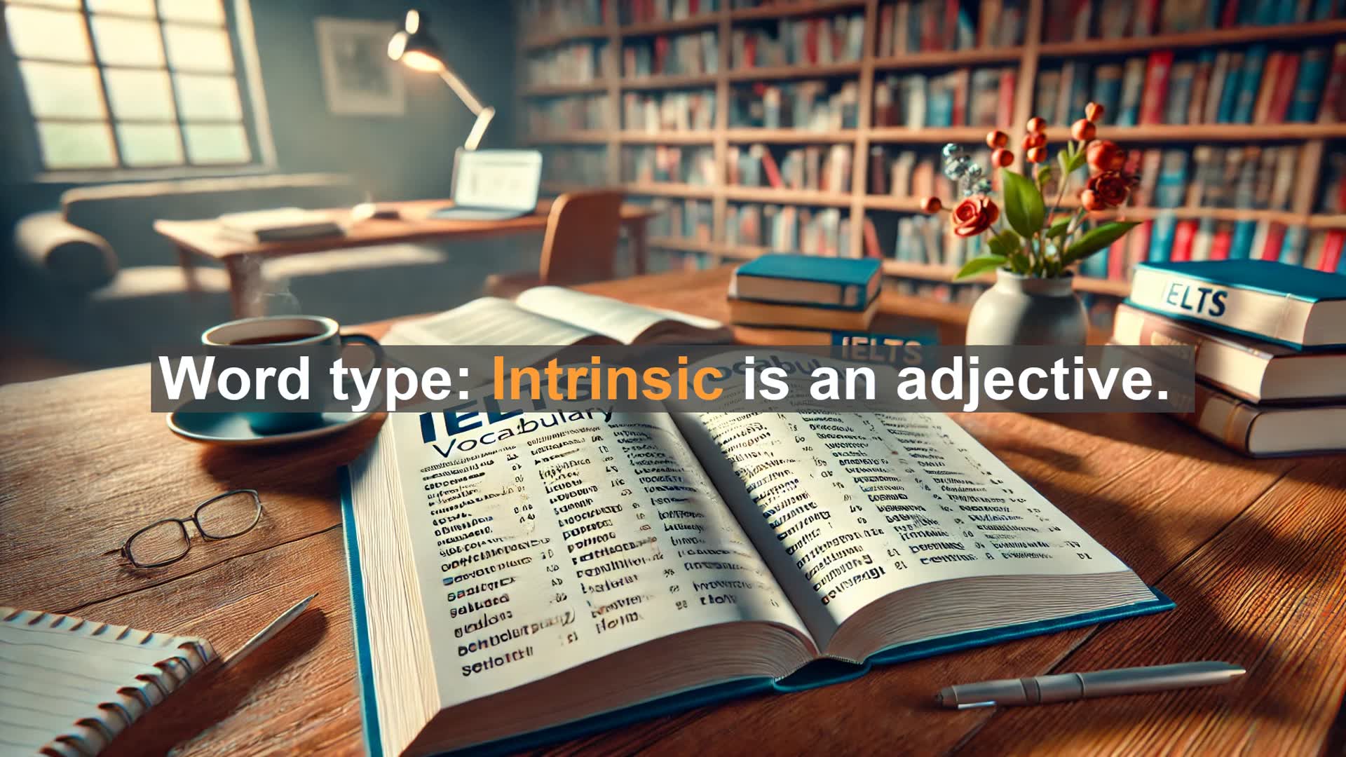 'Video thumbnail for 5000 Must Know IELTS 8.0 Vocabulary - IELTS Vocabulary: Understanding and Using 'Intrinsic''