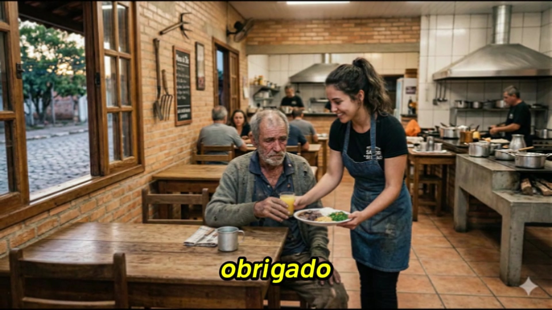 Video thumbnail for MULHER AJUDA IDOSO FAMINTO mas CHEFE JOGA PRATOS NO CHÃO E GRITA COM GARÇONETE...