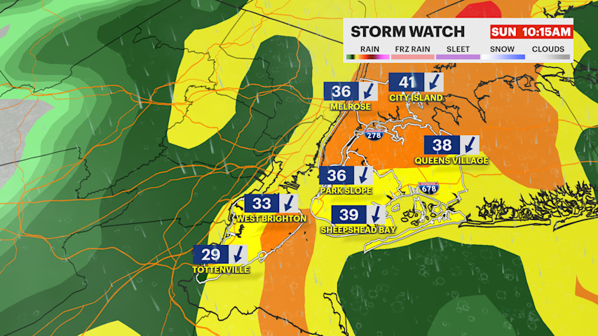 Video thumbnail for STORM WATCH: Nor’easter slams NYC with windswept rain
