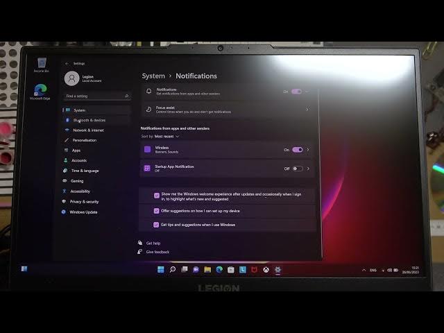 Video thumbnail for How To Enable & Disable Notifications On Lenovo Legion Laptop