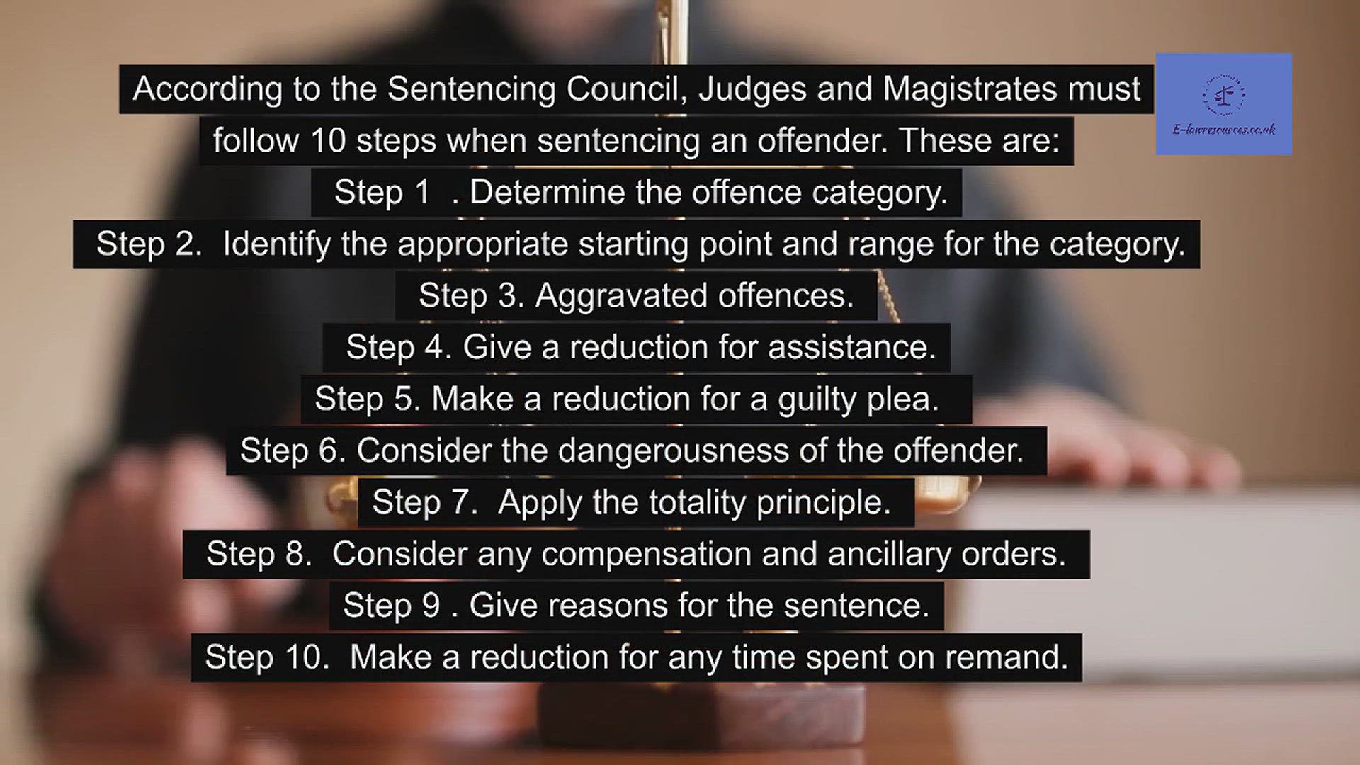 Video thumbnail for Sentencing procedure www.e-lawresources.co.uk