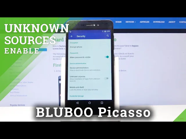 Video thumbnail for How to Activate Unknown Sources in BLUBOO Picasso – Allow App Installation
