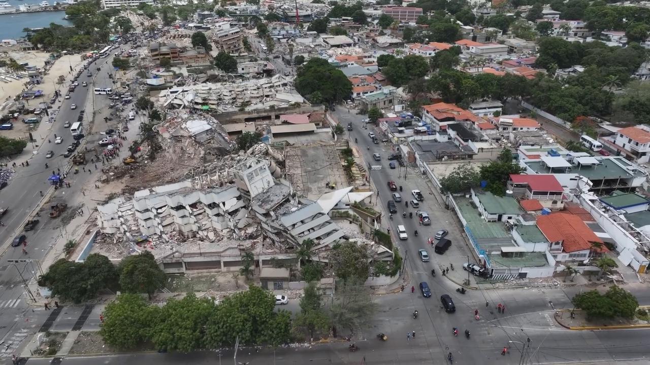 Video thumbnail for Venezuela: Drone footage shows earthquake-hit La Guaira in Venezuela.