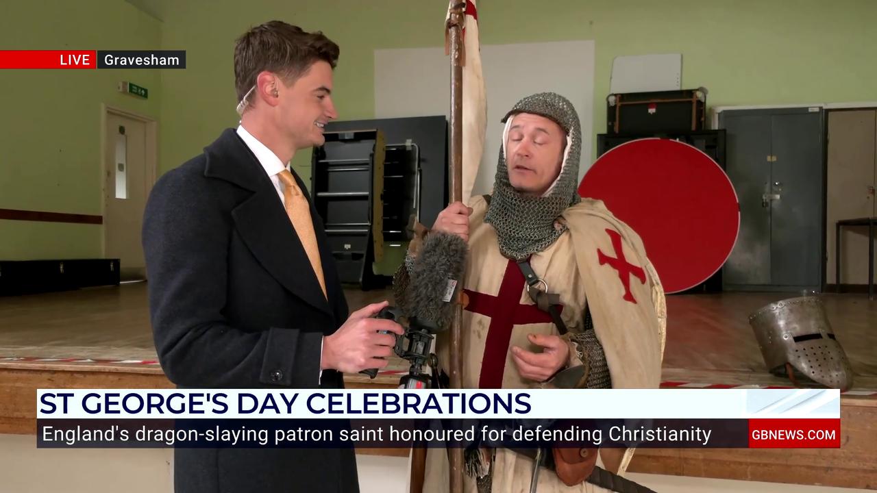 Video thumbnail for St George's Day: Patron saint impersonator talks up importance of English celebration on GB News