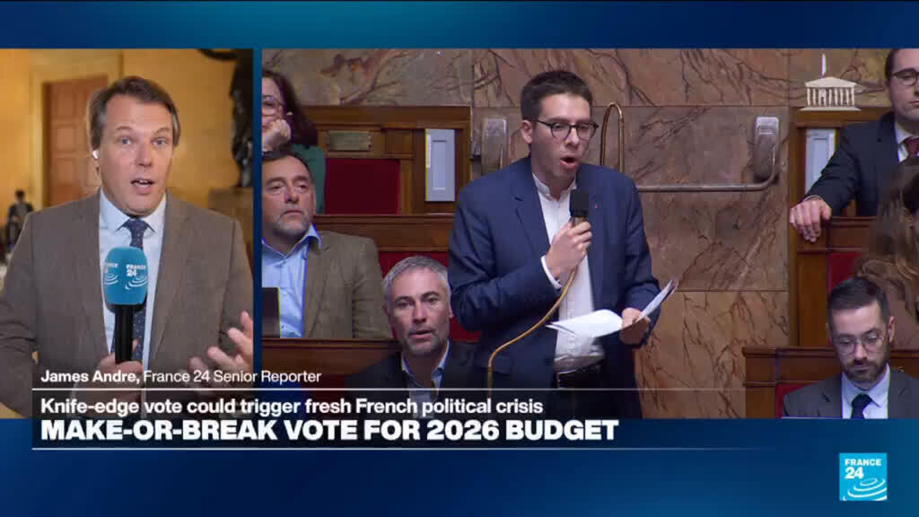 Video thumbnail for France faces pivotal budget vote amid deep political divisions