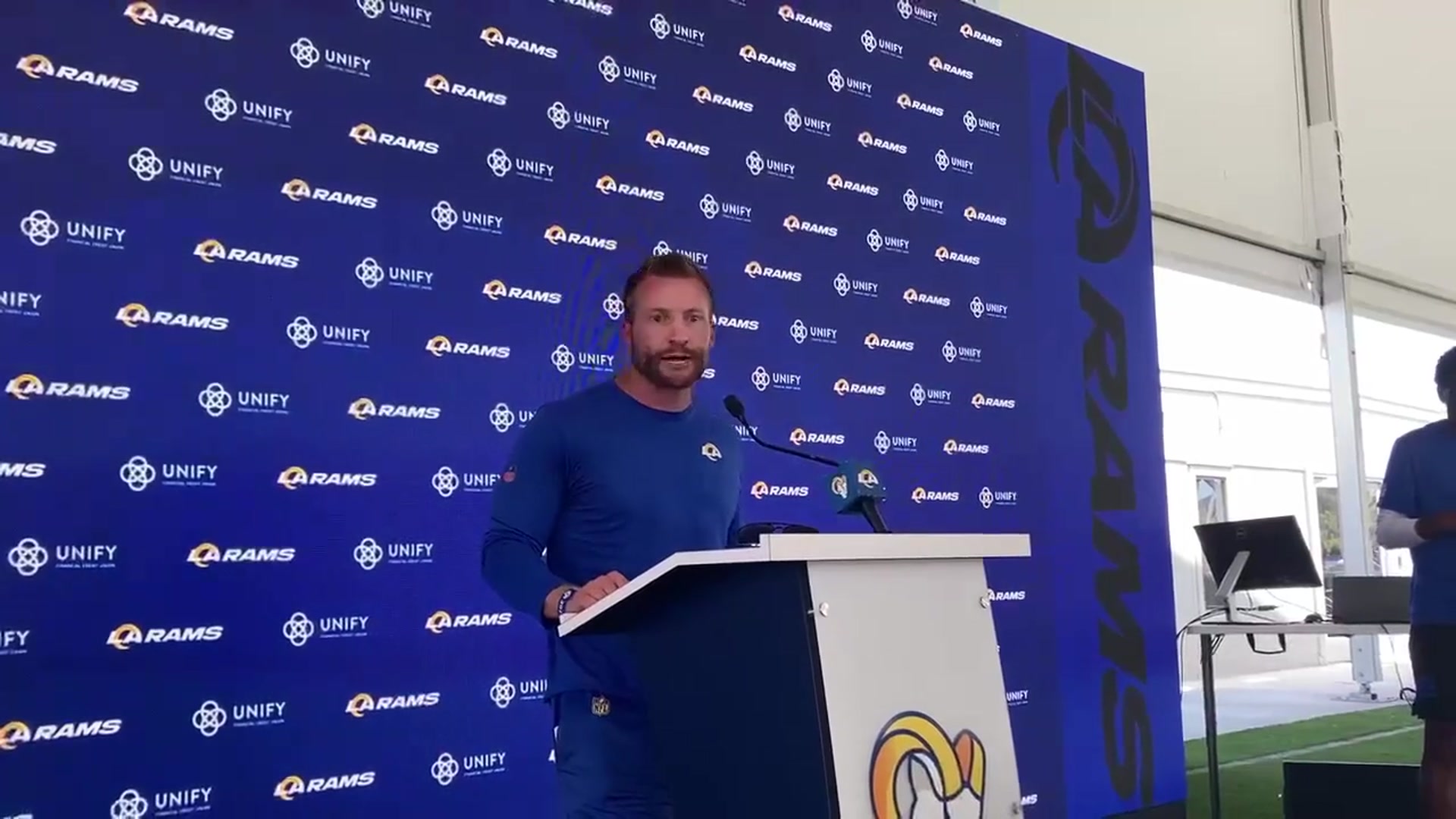 'Video thumbnail for Los Angeles Rams HC Sean McVay on Injuries'