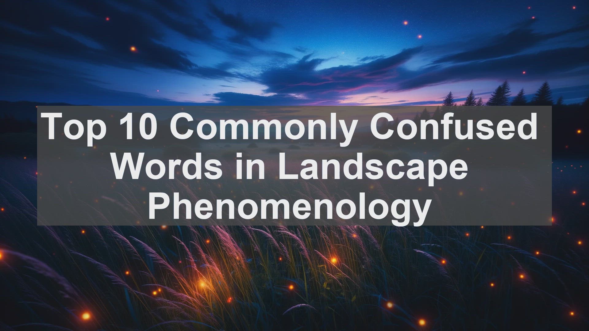 'Video thumbnail for Top 10 Commonly Confused Words in Landscape Phenomenology'