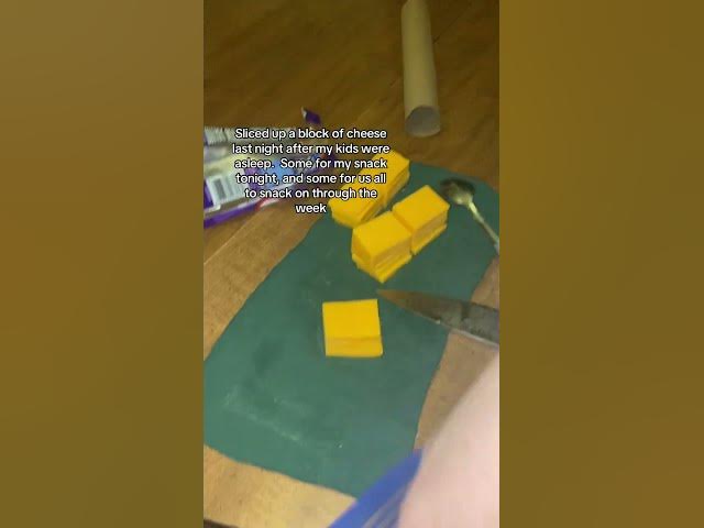 Video thumbnail for And it’s ready whenever they want some! #Cheese #SlicingCheese #ToddlerParent #MomLife #Group7