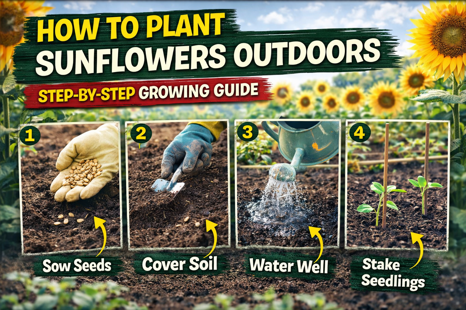 Video thumbnail for How to Plant Sunflowers Outdoors | Step-by-Step Growing Guide