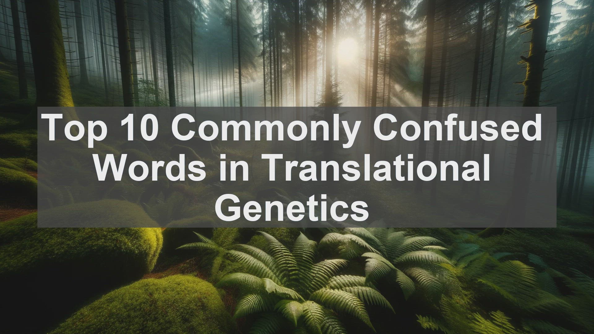 'Video thumbnail for Top 10 Commonly Confused Words in Translational Genetics'