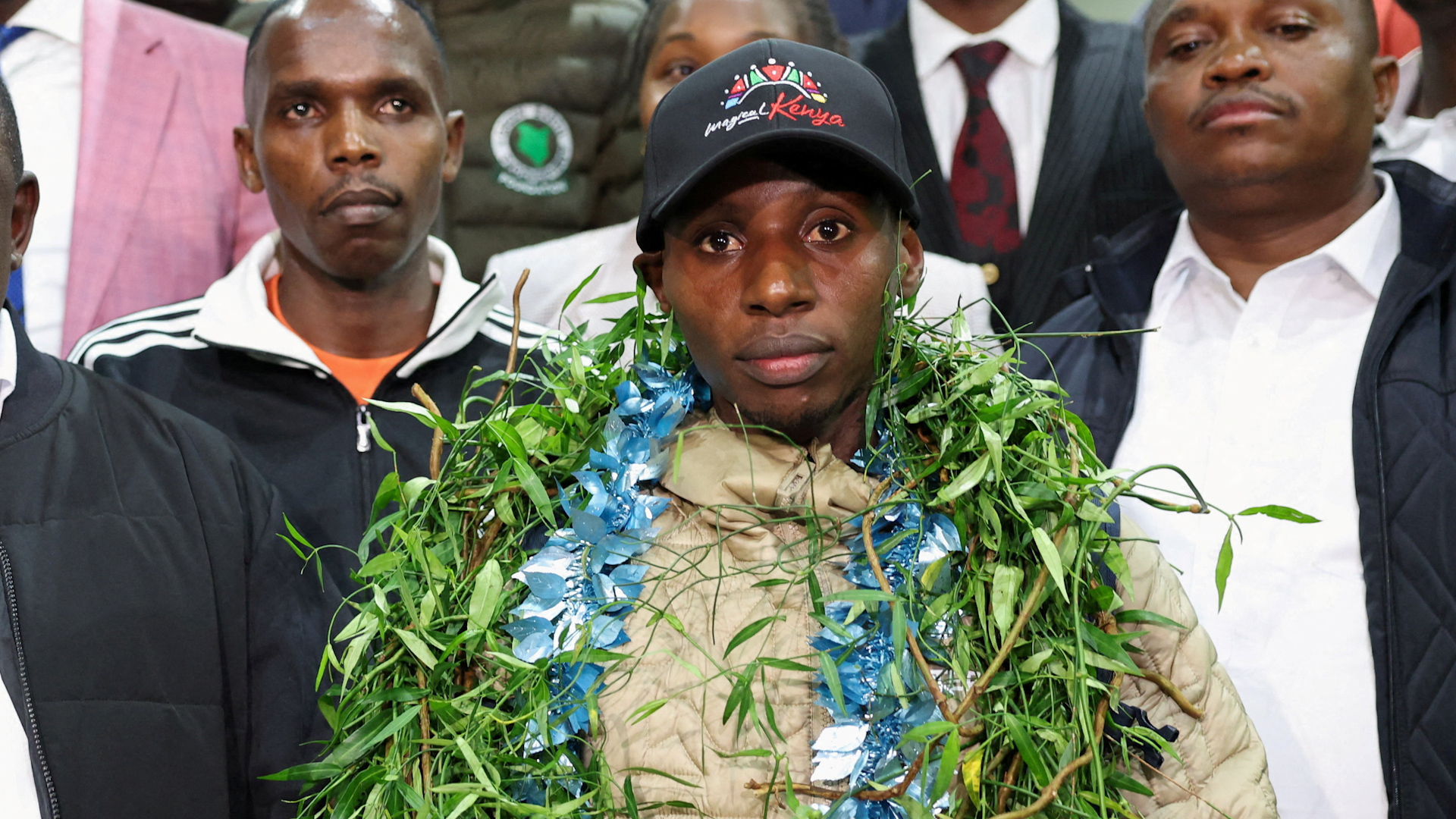 Video thumbnail for Marathon record breaker Sabastian Sawe returns to hero’s welcome in Kenya