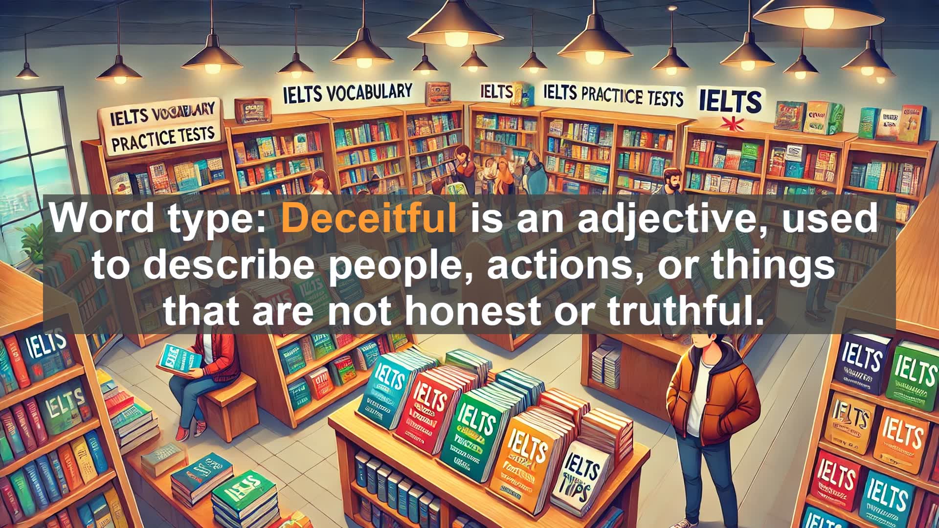 'Video thumbnail for 5000 Must Know IELTS 8.0 Vocabulary - Deceitful: A Key Word for IELTS Success'