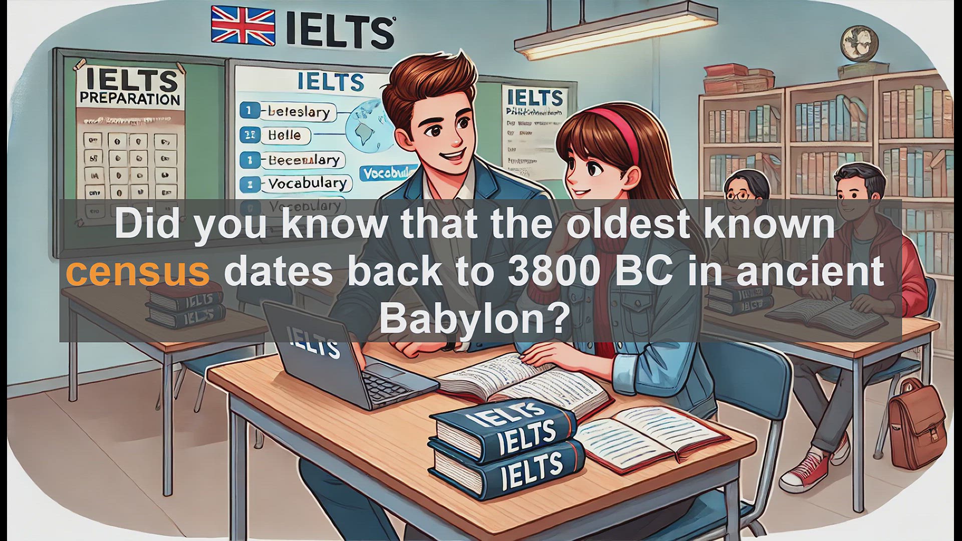 'Video thumbnail for 5000 Must Know IELTS 8.0 Vocabulary - Census: The Official Population Count Explained'