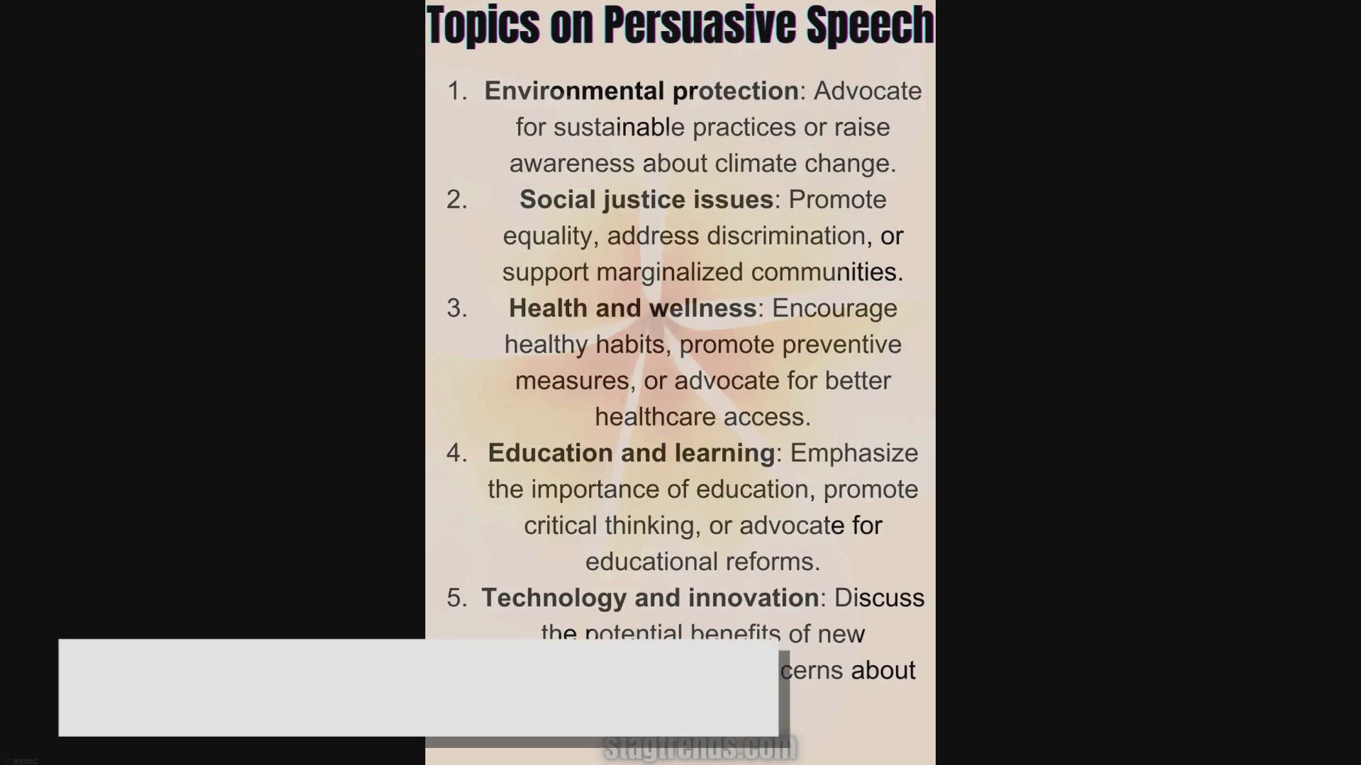 Video thumbnail for Topics on Persuasive Speech, Persuasive Speech Policy
