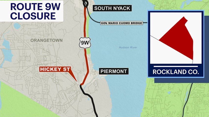 Video thumbnail for Traffic Alert: Section of Route 9W closing in both directions in Rockland County