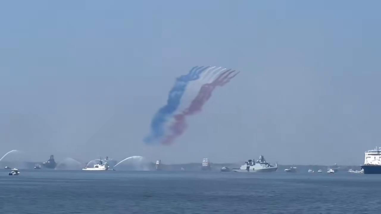 Video thumbnail for US: Patriotic Flyover and Fireboats Mark Fourth of July Celebrations in New York Harbor.