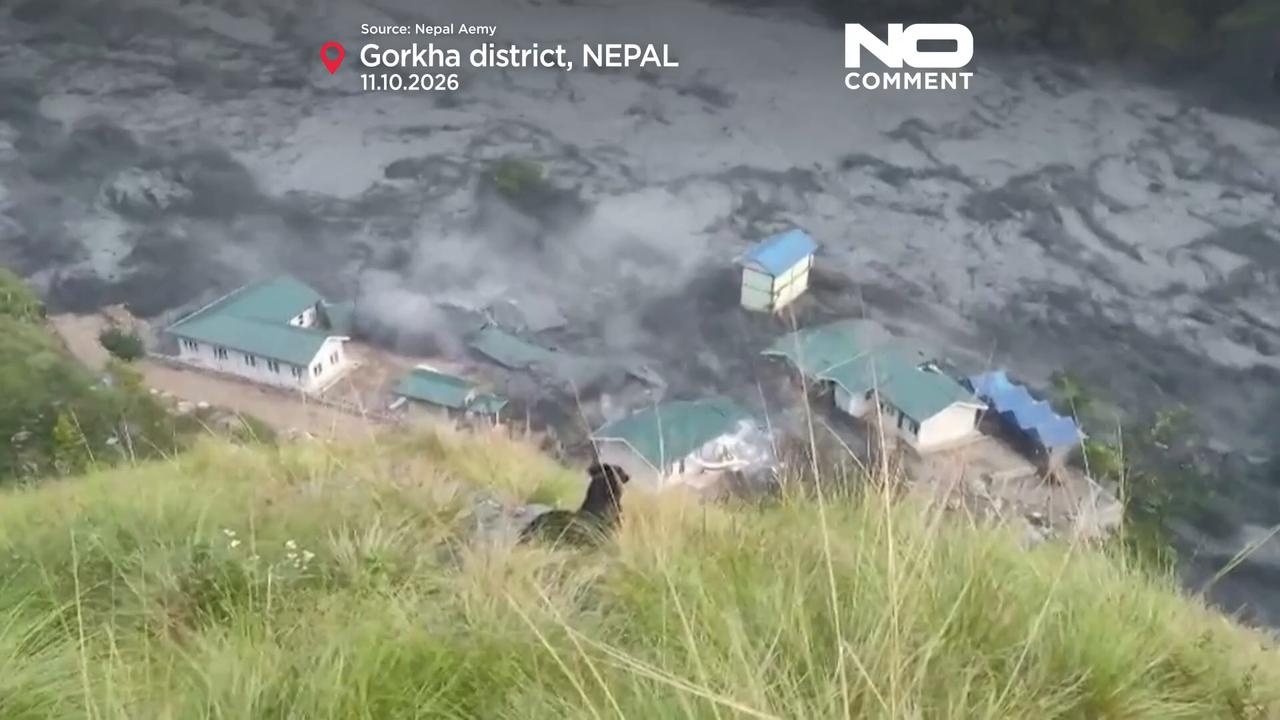 Video thumbnail for Nepal orders evacuations after landslide triggers Budhi Gandaki flash flood