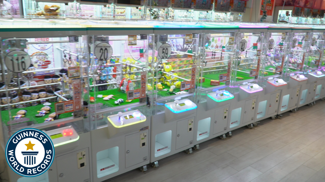 'Video thumbnail for Most claw machines at a single venue'