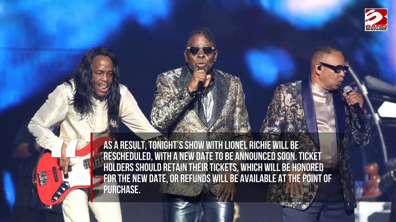 Video thumbnail for Earth, Wind and Fire postpone gig with Lionel Richie after member suffers 'medical emergency'