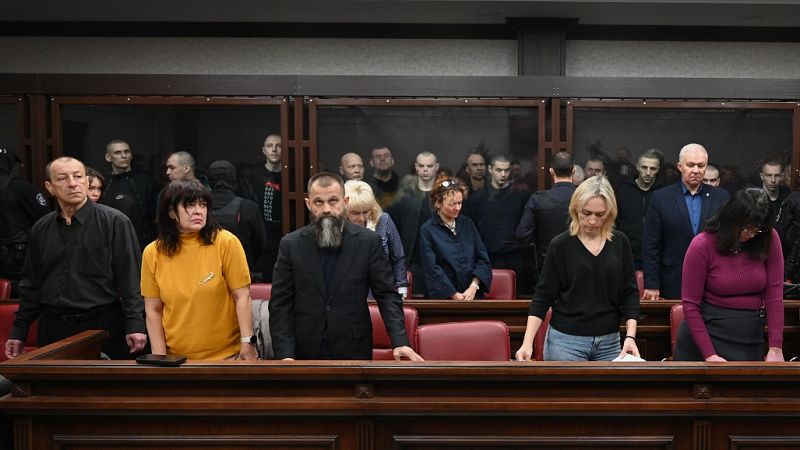 'Video thumbnail for Russian court sentences 15 Ukrainian soldiers to prison for terrorism'