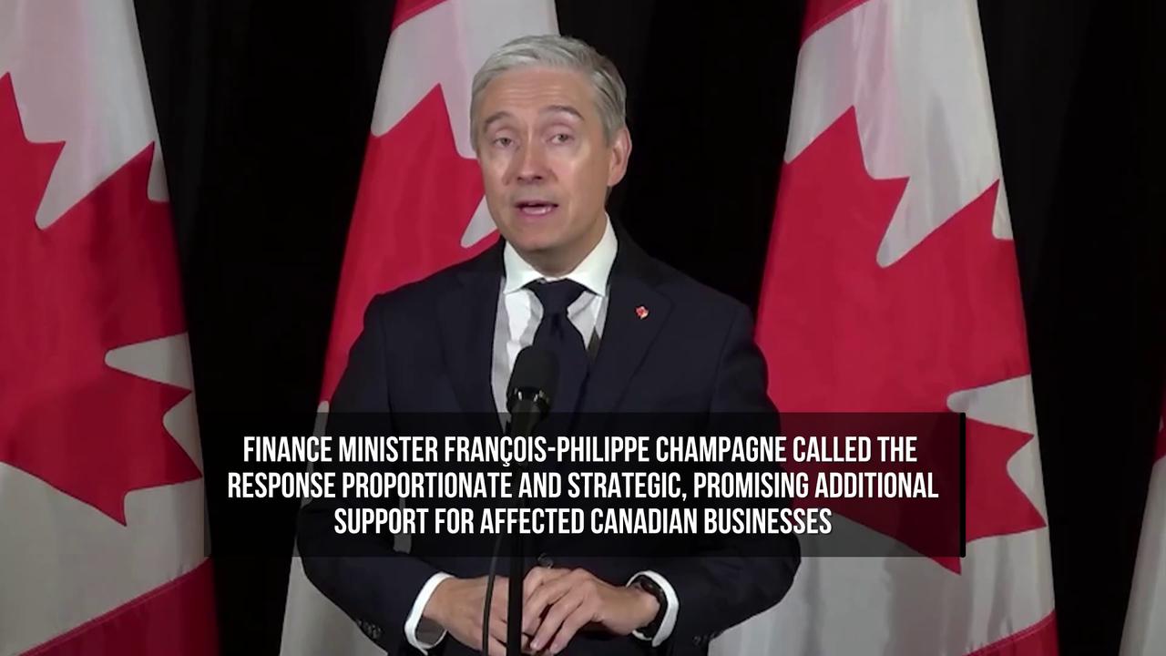 Video thumbnail for Canada Hits U.S. Goods With Retaliatory Tariffs Up to 50%.