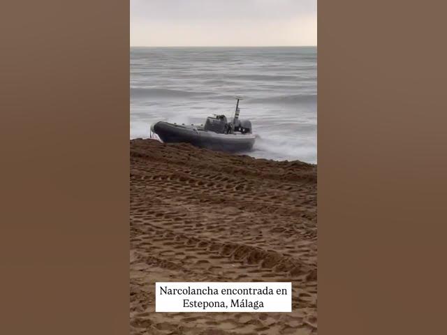 'Video thumbnail for An infamous narco speedboat washes up on a tourist beach in the Costa del Sol'