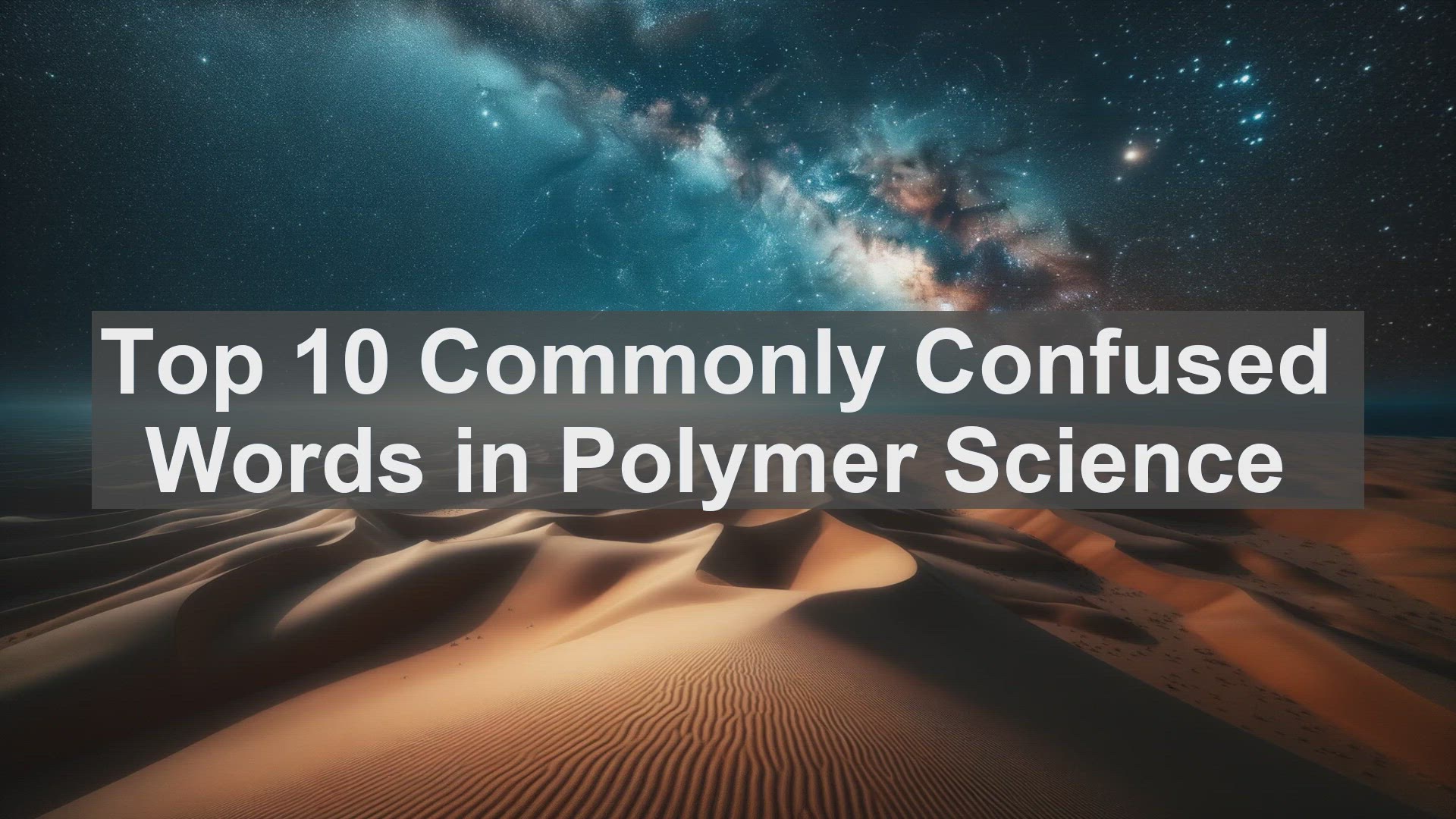 'Video thumbnail for Top 10 Commonly Confused Words in Polymer Science'