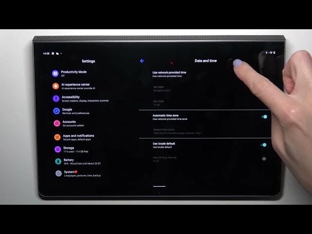 Video thumbnail for How to Manually Change Time & Date on a LENOVO Yoga Tab 11