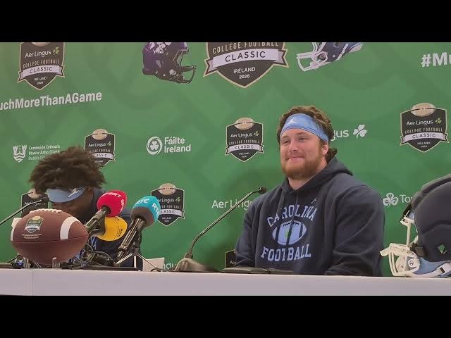 Video thumbnail for #UNC's Kaleb Cost and Christo Kelly ahead of UNC's opener against TCU in Dublin