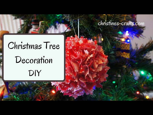 'Video thumbnail for DIY CHRISTMAS TREE DECORATION: Stylish Xmas Bauble made from Fabric and a Polystyrene Ball'