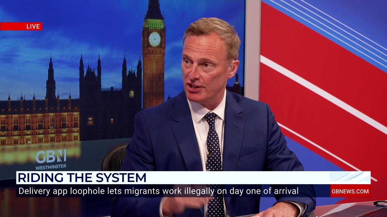 Video thumbnail for WATCH: Chris Philp calls on Home Secretary to 'take action' on illegal migrants working as food delivery riders
