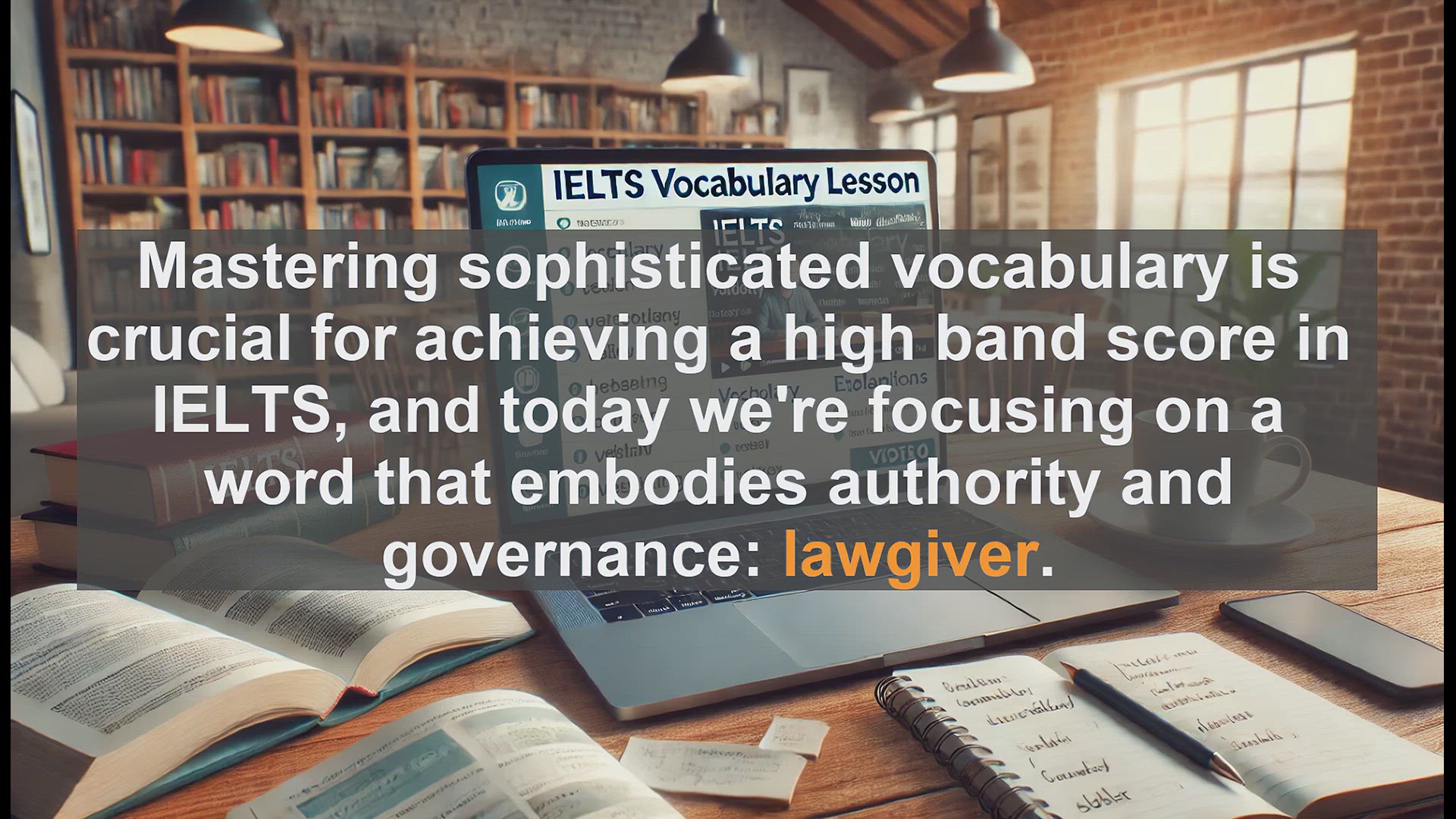 'Video thumbnail for 5000 Must Know IELTS 8.0 Vocabulary - Lawgiver: A Key IELTS Vocabulary Word Explained'