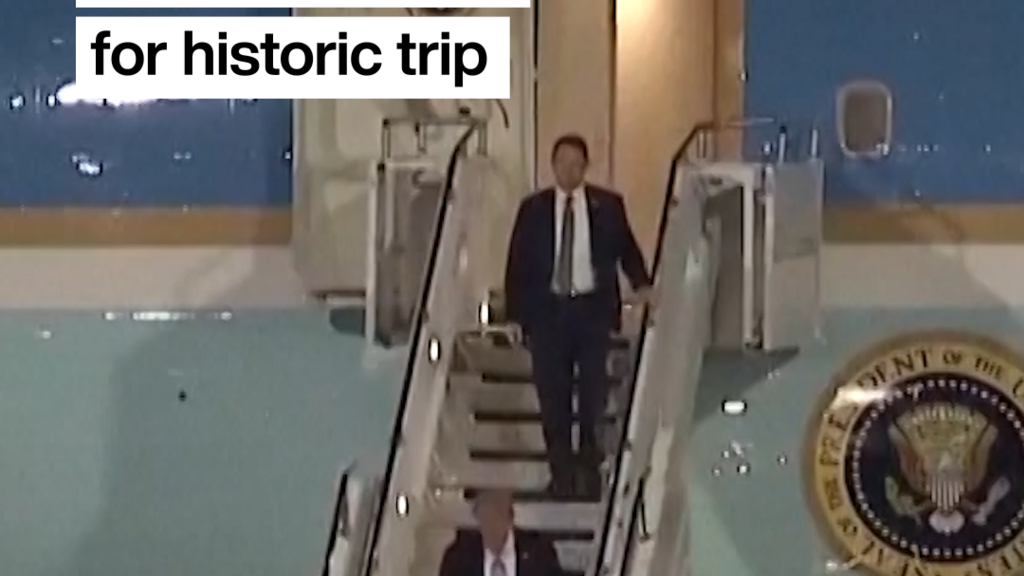 Video thumbnail for Trump arrives in China for historic trip