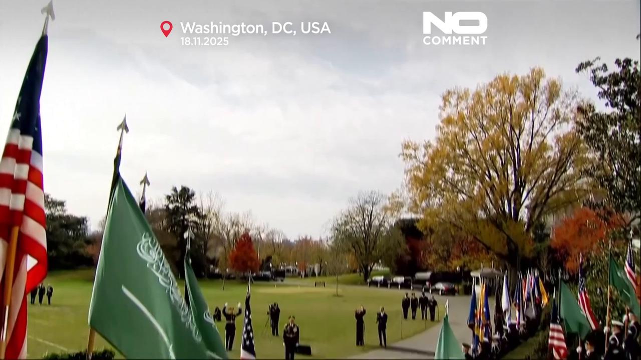 Video thumbnail for Trump welcomes Saudi Crown Prince Mohammed bin Salman at the White House