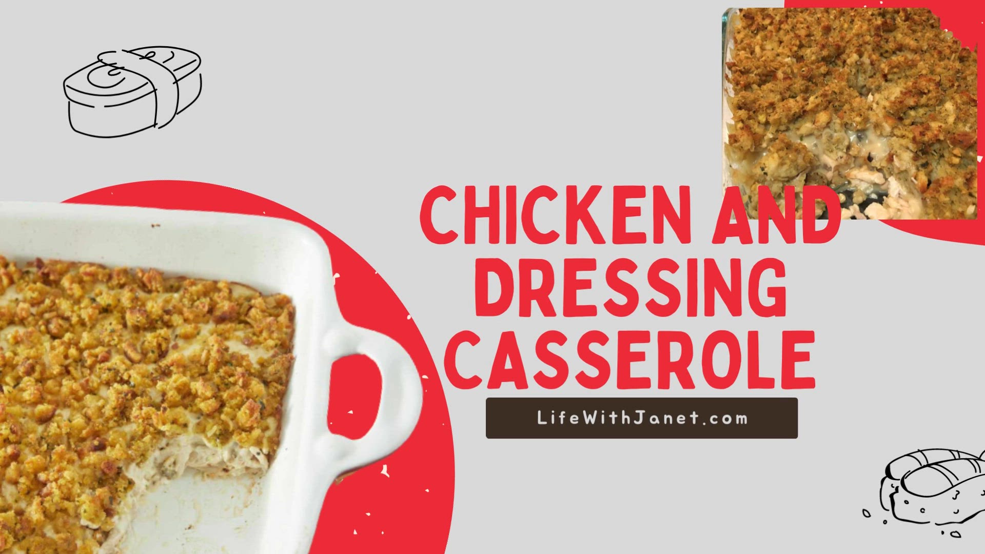 'Video thumbnail for Delicious Chicken and Dressing Casserole - Easy Homemade Recipe!'