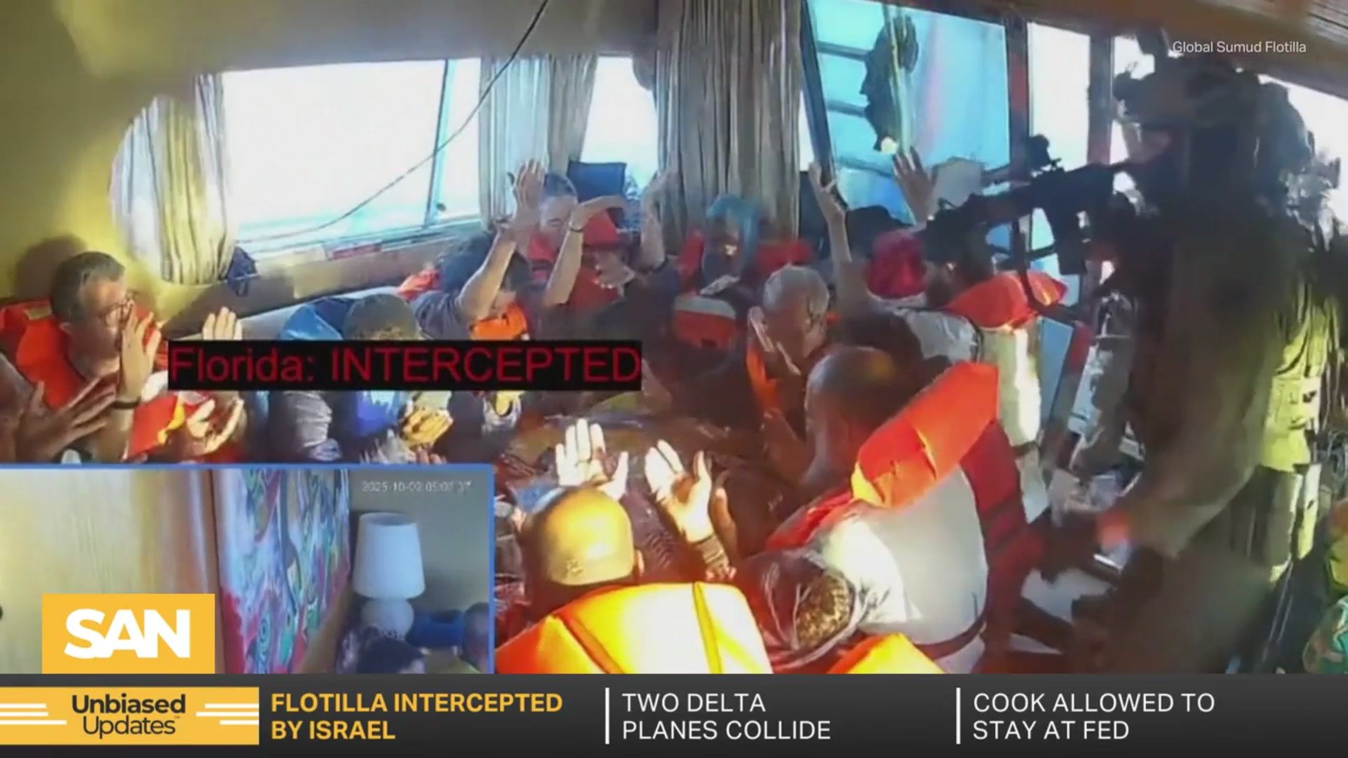 'Video thumbnail for Israel intercepts flotilla carrying pro-Palestinian activists, Thunberg'