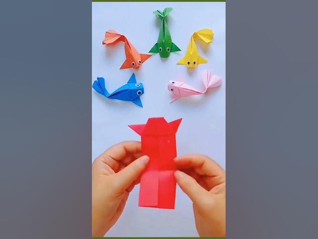 Video thumbnail for Origami gold fish craft #shorts #youtubeshorts #short