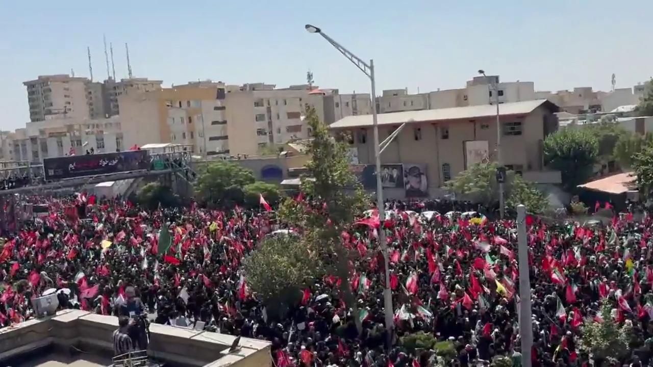 Video thumbnail for Iran: Millions Fill Tehran as Iranian Leader Funeral Continues.