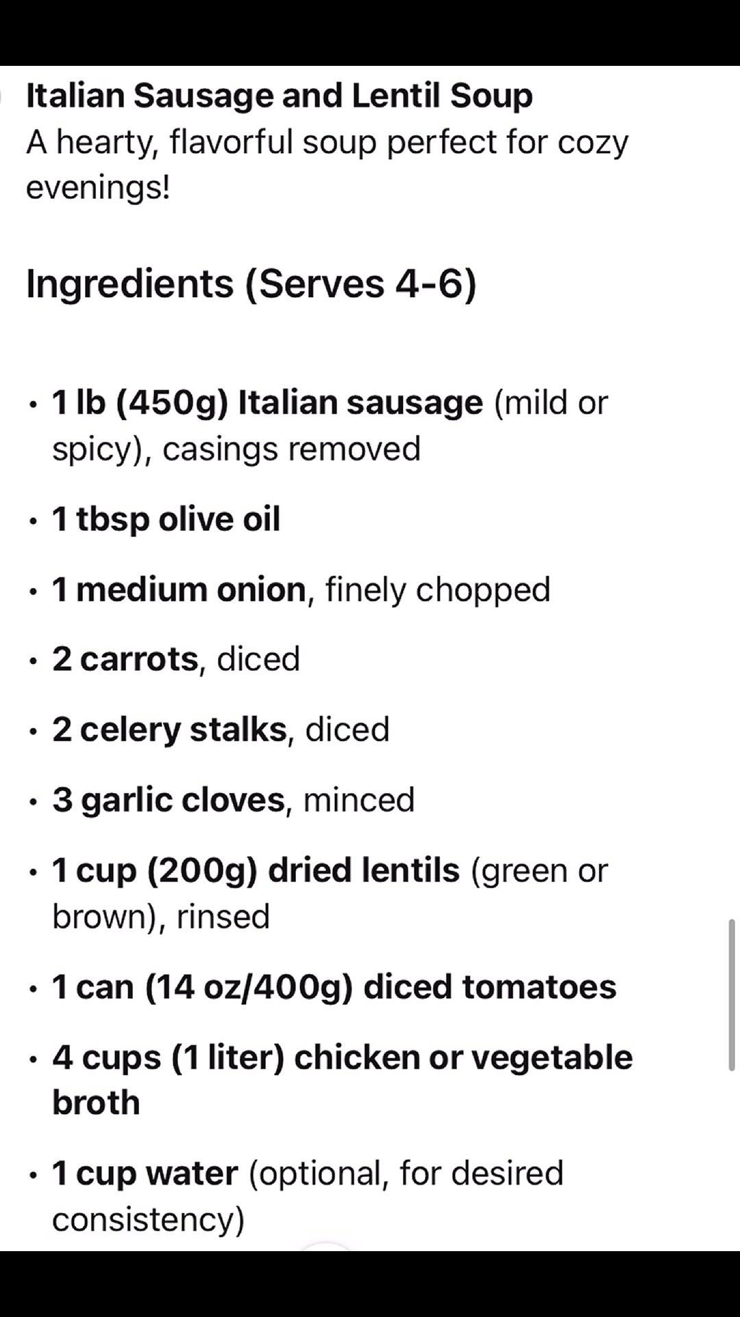 'Video thumbnail for A Perfect Italian Sausage and Lentil Soup Recipe'