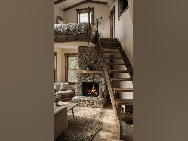 Video thumbnail for Double-Story Tiny Home Tour: Stone Fireplace & Open Loft Bedroom #ranch  #tinyhome #home