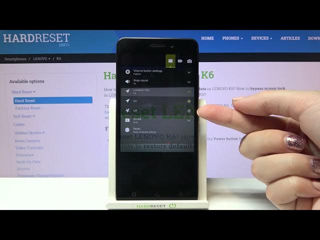 Video thumbnail for How to Turn On Camera Location Tags on Lenovo K6 – Turn Off